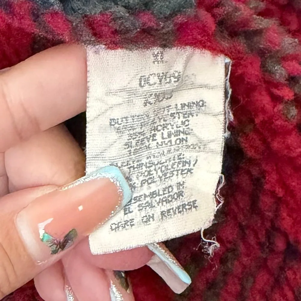 Vintage LL Bean Kids Removable Sherpa Lined Barn Coat Canvas Jacket Green XL